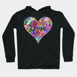 Love Heart Floral Flower Neon Bright Rainbow Hoodie